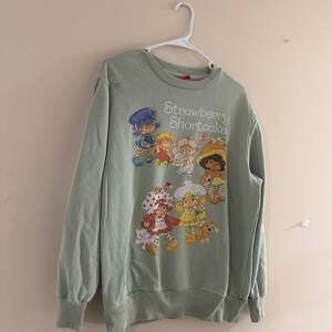 Strawberry Shortcake and Friends Sage Green Oversized Sweatshirt